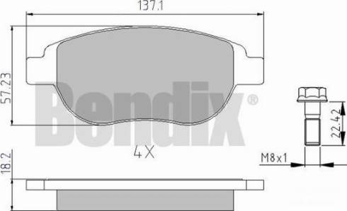 BENDIX 510381 - Bremžu uzliku kompl., Disku bremzes adetalas.lv