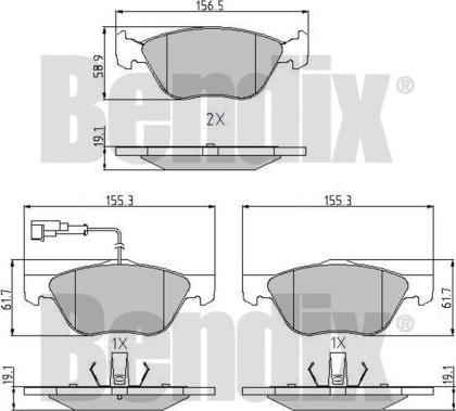 BENDIX 510388 - Bremžu uzliku kompl., Disku bremzes adetalas.lv