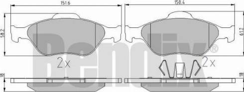 BENDIX 510374 - Bremžu uzliku kompl., Disku bremzes adetalas.lv