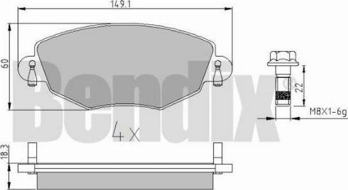 BENDIX 510371 - Bremžu uzliku kompl., Disku bremzes adetalas.lv