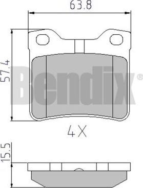 BENDIX 510297 - Bremžu uzliku kompl., Disku bremzes adetalas.lv