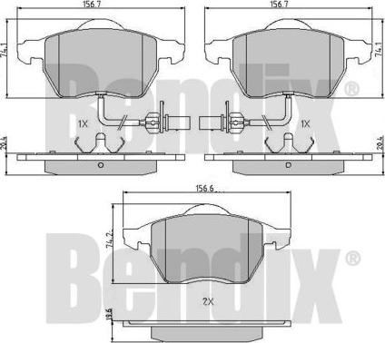 BENDIX 510243 - Bremžu uzliku kompl., Disku bremzes adetalas.lv