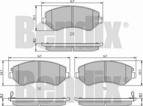 BENDIX 510247 - Bremžu uzliku kompl., Disku bremzes adetalas.lv