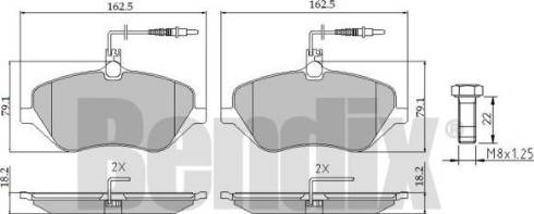 BENDIX 510250 - Bremžu uzliku kompl., Disku bremzes adetalas.lv