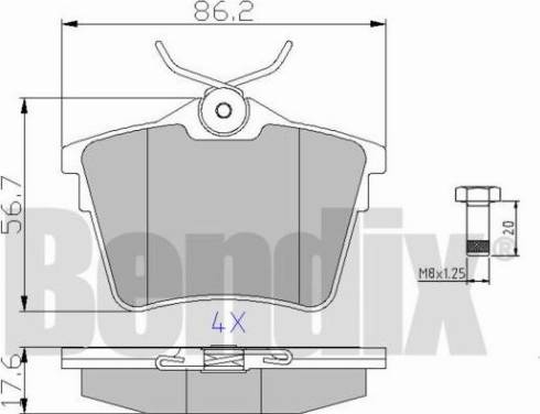 BENDIX 510251 - Bremžu uzliku kompl., Disku bremzes adetalas.lv