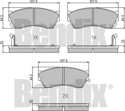 BENDIX 510252 - Bremžu uzliku kompl., Disku bremzes adetalas.lv