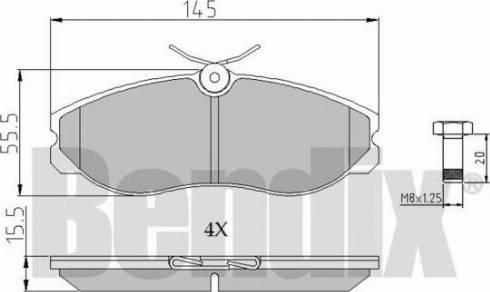 BENDIX 510257 - Bremžu uzliku kompl., Disku bremzes adetalas.lv