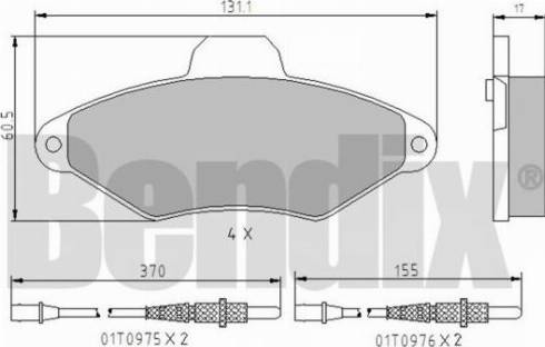 BENDIX 510200 - Bremžu uzliku kompl., Disku bremzes adetalas.lv