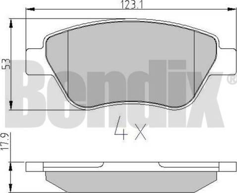 BENDIX 510211 - Bremžu uzliku kompl., Disku bremzes adetalas.lv