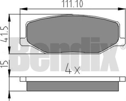 BENDIX 510286 - Bremžu uzliku kompl., Disku bremzes adetalas.lv