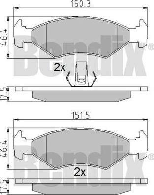 BENDIX 510282 - Bremžu uzliku kompl., Disku bremzes adetalas.lv