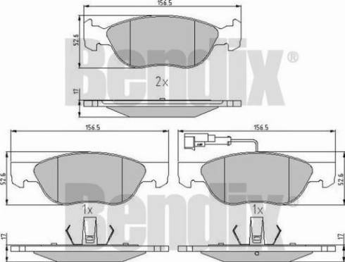 BENDIX 510287 - Bremžu uzliku kompl., Disku bremzes adetalas.lv