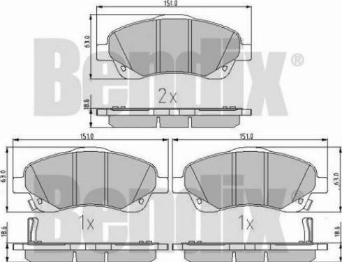 BENDIX 510235 - Bremžu uzliku kompl., Disku bremzes adetalas.lv