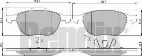 BENDIX 510237 - Bremžu uzliku kompl., Disku bremzes adetalas.lv