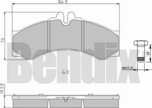 BENDIX 510271 - Bremžu uzliku kompl., Disku bremzes adetalas.lv