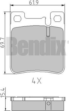 BENDIX 510278 - Bremžu uzliku kompl., Disku bremzes adetalas.lv