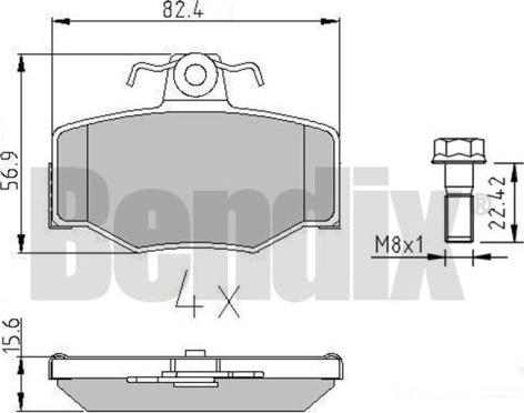 BENDIX 510277 - Bremžu uzliku kompl., Disku bremzes adetalas.lv