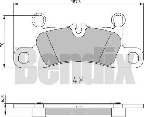 BENDIX 510798 - Bremžu uzliku kompl., Disku bremzes adetalas.lv