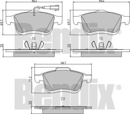 BENDIX 510751 - Bremžu uzliku kompl., Disku bremzes adetalas.lv