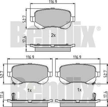 BENDIX 510758 - Bremžu uzliku kompl., Disku bremzes adetalas.lv