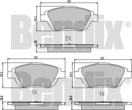 BENDIX 510767 - Bremžu uzliku kompl., Disku bremzes adetalas.lv