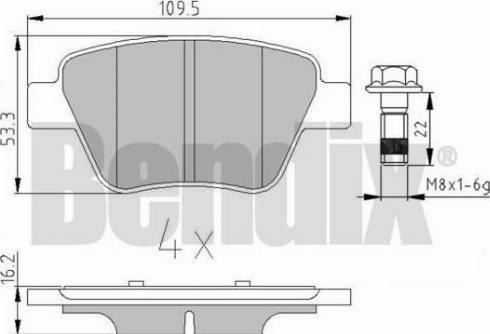 BENDIX 510719 - Bremžu uzliku kompl., Disku bremzes adetalas.lv