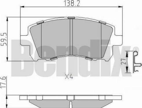 BENDIX 510781 - Bremžu uzliku kompl., Disku bremzes adetalas.lv