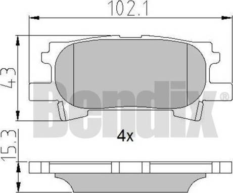 BENDIX 510734 - Bremžu uzliku kompl., Disku bremzes adetalas.lv