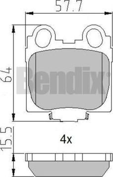 BENDIX 510733 - Bremžu uzliku kompl., Disku bremzes adetalas.lv