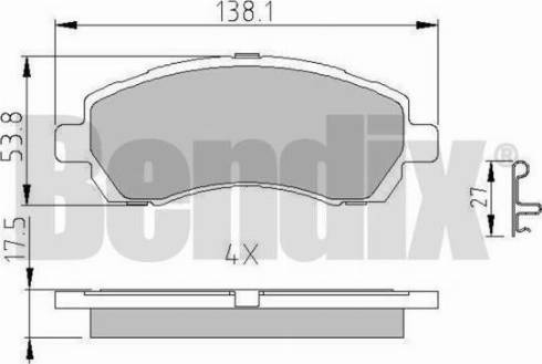 BENDIX 510777 - Bremžu uzliku kompl., Disku bremzes adetalas.lv