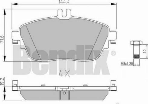 BENDIX 511064 - Bremžu uzliku kompl., Disku bremzes adetalas.lv