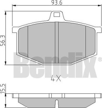 BENDIX 511007 - Bremžu uzliku kompl., Disku bremzes adetalas.lv