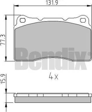 BENDIX 511083 - Bremžu uzliku kompl., Disku bremzes adetalas.lv