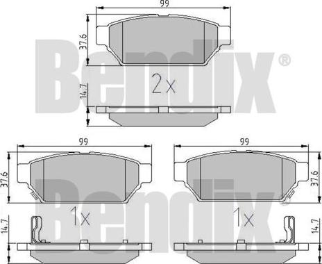 BENDIX 511033 - Bremžu uzliku kompl., Disku bremzes adetalas.lv