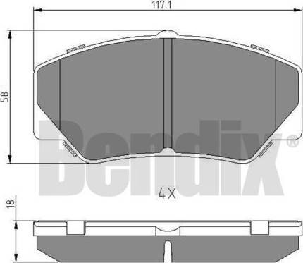 BENDIX 511023 - Bremžu uzliku kompl., Disku bremzes adetalas.lv