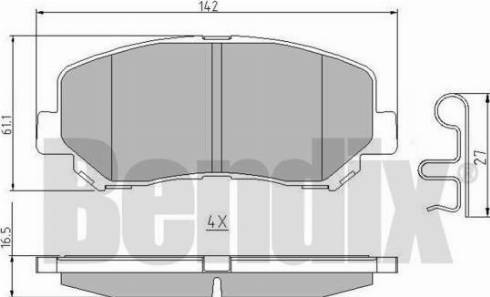 BENDIX 511070 - Bremžu uzliku kompl., Disku bremzes adetalas.lv