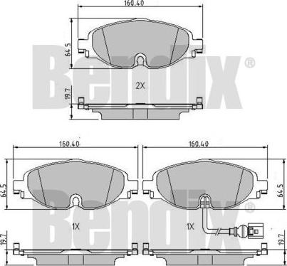 BENDIX 511142 - Bremžu uzliku kompl., Disku bremzes adetalas.lv