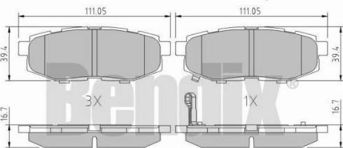 BENDIX 511162 - Bremžu uzliku kompl., Disku bremzes adetalas.lv