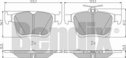 BENDIX 511182 - Bremžu uzliku kompl., Disku bremzes adetalas.lv