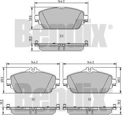 BENDIX 511187 - Bremžu uzliku kompl., Disku bremzes adetalas.lv