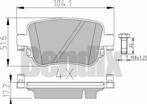 BENDIX 511132 - Bremžu uzliku kompl., Disku bremzes adetalas.lv