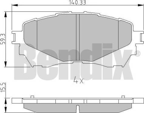 BENDIX 511122 - Bremžu uzliku kompl., Disku bremzes adetalas.lv