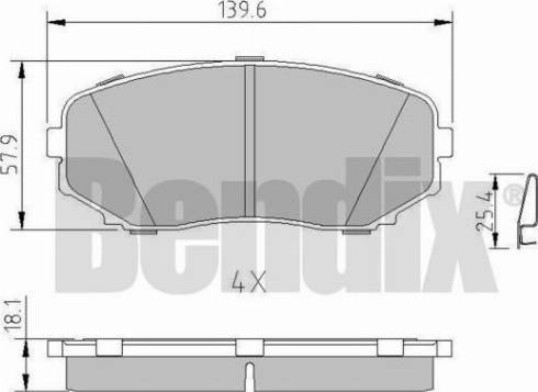 BENDIX 511253 - Bremžu uzliku kompl., Disku bremzes adetalas.lv