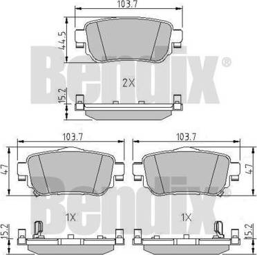 BENDIX 511230 - Bremžu uzliku kompl., Disku bremzes adetalas.lv