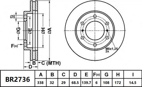 Bendix-AU BR2736 ULT - Bremžu diski adetalas.lv