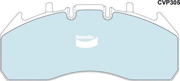 Bendix-AU CVP305PTHD - Bremžu uzliku kompl., Disku bremzes adetalas.lv