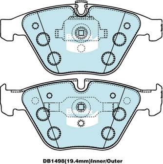 Bendix-AU DB1498 EURO+ - Bremžu uzliku kompl., Disku bremzes adetalas.lv