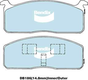 Bendix-AU DB186 -4WD - Bremžu uzliku kompl., Disku bremzes adetalas.lv