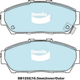 Bendix-AU DB1292 GCT - Bremžu uzliku kompl., Disku bremzes adetalas.lv