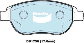 Bendix-AU DB1758 EURO+ - Bremžu uzliku kompl., Disku bremzes adetalas.lv